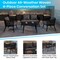 Flash Furniture Square Faux Teak Patio Table & 4 Club Chairs 4 SDA-AD723002-4-BK-GG - alternate 2